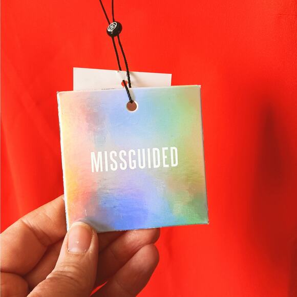 MISSGUIDED Cami Crepe Shift Dress in Orange Size 0 - Picture 3 of 9